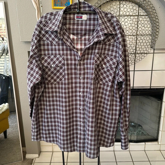 Vintage Big Mac Authentic Workwear Men’s XL Long Sleeve Pearl Snap Shirt Plaid - Picture 1 of 7
